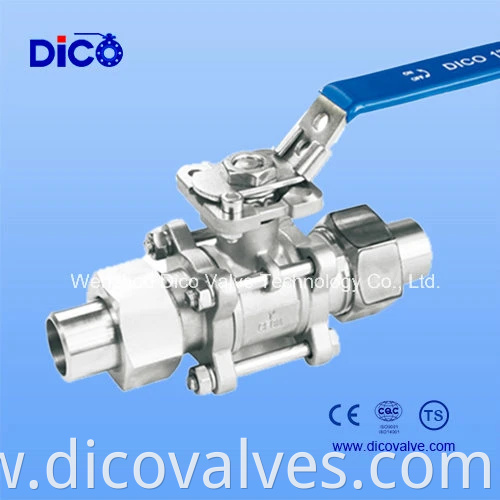 Wenzhou China Union Type Butt Weld End CF8m with Mounting Pad 3PC Floating Ball Valve